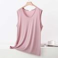 thumbnail image 2 of Besolor Plus Size Pajamas Tank Tops for Women Crew Neck Sleeveless T-Shirts Summer Lightweight Thin Comfy Loose Loungewear Basic Tee Tanks, 2 of 5