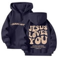 thumbnail image 6 of Jesus Print Hoodies for Women Long Sleeve Hooded Sweatshirt Fall Casual Pullover, 6 of 6
