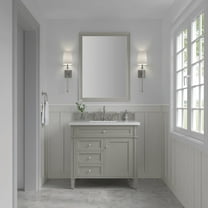 James Martin Vanities 36" Single Vanity, Urban Gray w/ 3 CM White Zeus Quartz Top