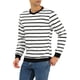 thumbnail image 4 of SUDADERA DE HOMBRE INSPIRE CHIC A RAYAS, AJUSTE REGULAR, CUELLO REDONDO, MANGAS LARGAS, PULLOVER IMPRESO, TALLA S, BLANCA, 4 of 7