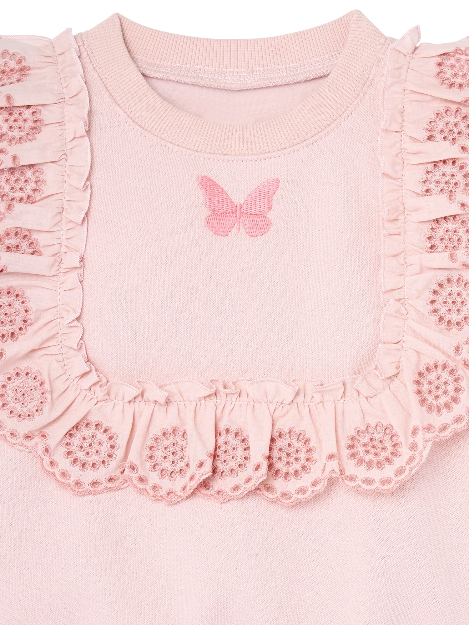 Modern Moments Toddler Girl Glinda Wicked Eyelet Ruffle Sweatshirt, Sizes 12 Months - 5T
