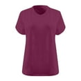 thumbnail image 3 of Generic Women's Plus Size V Neck T Shirts Summer Half Sleeve Tees Casual Loose Fit Cotton Tunic Tops, 3 of 3