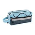 thumbnail image 2 of Large Capacity Contrast Color Pencil Case – Soft Cloth Rectangular Pouch, 8.27x4.33x2.76 Inches, Multipurpose Stationery Organizer for Campus, 2 of 6