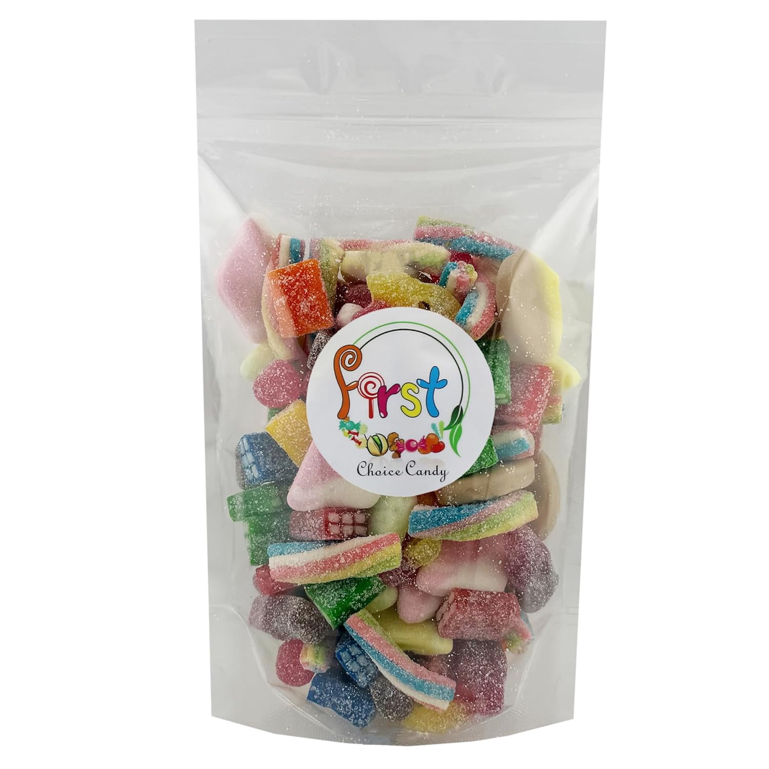 FirstChoiceCandy Swedish Candy Mix – Authentic Sweet & Sour Gummies – oval banana taffy, Dizzy Skalle Lemon Raspberry ,Diamond Tutti Frutti, Diamond Strawberry Vanilla, Cherry Cola bottles - 2 Pound)