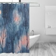 thumbnail image 2 of Yayeee Shower Curtain with Hooks 72"x72" Waterproof Fabric Bathroom Hanging Decor, Trees in The Night, 2 of 5