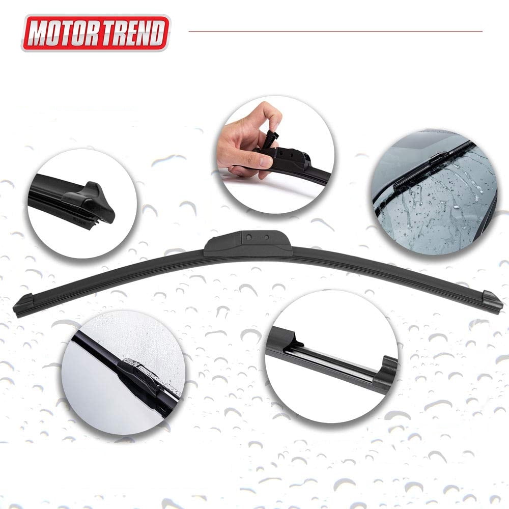 Motor Trend Flexblade Replacement Windshield Wiper Blades - Curved Beam Blade Design for Crystal-Clear Wind Shields - All Season, All Weather, Silent and Streak-Free (24 Inches (1 Piece))