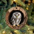 thumbnail image 5 of geerera 2D Acrylic Owl Ornament, Tree Hole Animals Christmas Decor, Hanging Holiday Pendant, for Christmas Tree Holiday Party Gifts Decoration, 5 of 9
