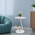 thumbnail image 4 of Side Table Creative Modern End Table, Easy Assembly Modern Home Decor Bedside Table, White Nightstand Coffee End Table for Living Room, Bedroom, Small Spaces 23.6" (2 Tier), 4 of 10