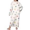 thumbnail image 5 of Kelon Nuisettes et Chemises de Nuit pour Femmes Liquidation Robes en Polyester Spandex pour Femmes Grande Taille Robe de Nuit Décontractée Robe de Sommeil pour Femmes Grande Taille Imprimé Cœur Manches Longues Col Rond Extensibilité Moyenne Nuisette Ample, 5 of 5