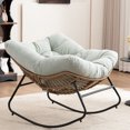 thumbnail image 2 of Rocking Chair,Chenille Upholstered Accent Chair with Metal Frame, Modern Rocking Accent Chairs for Nursery, Living Room, Bedroom, Apartment and Offices,350 lbs Load Capacity,Light Blue, 2 of 7