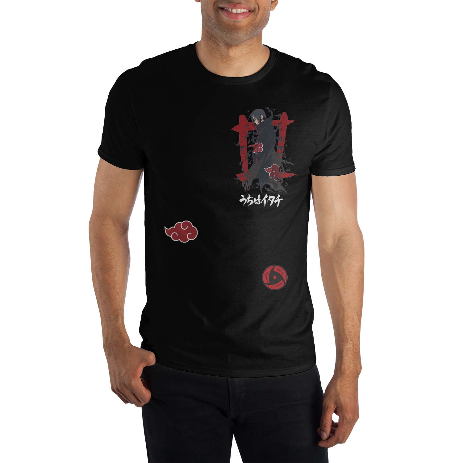 Naruto Itachi Uchiha Akatsuki Logo Black T-Shirt