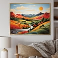 thumbnail image 2 of Designart "Multicolor Minimalism Line Art Landscape IV" Oversized Landscapes Framed Wall Art - Traditional Red Meadow Hallway Framed Wall Art Decor, 2 of 7