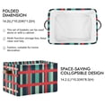 thumbnail image 2 of Yayeee Canvas Storage Basket with Handles for Shelves Fabric Bins Closet Organizer, Green Plaid, 2 of 8