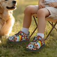 thumbnail image 3 of Pointodoor Hippie Floral Rainbow Shoes for Boys Size 2.5 Primary School Sneakers Lace up Mesh Walking Shoe for Kids Casual Athletic School Running Shoes with Adjustable Strap, 3 of 7