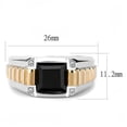 thumbnail image 2 of Luxe Jewelry Designs Men's Two Tone Rose Gold IP Stainless Steel Ring with Black Jet Synthetic Onyx, 2 of 4
