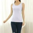 thumbnail image 2 of Hueook Womens Vest Women's Summer Wide I-shaped Slim Base Inner Versatile Slim Round Neck White M, 2 of 8
