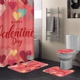 thumbnail image 1 of TIMIFIS Bathroom Mats, Valentine's Day Shower Curtain Four-Piece Set Shower Curtain Four-Piece Set Polyester Waterproof Bathroom Partition Curtain Toilet Mat Home Decor, 1 of 5