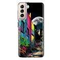 thumbnail image 1 of MUNDAZE Samsung Galaxy S21 Shockproof Clear Hybrid Protective Phone Case Urban City Full Moon Graffiti Painting Art Cover, 1 of 5