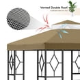 thumbnail image 4 of 10x10 Gazebo Canopy Top Replacement, Double Tiered Canopy Covers with Durable Polyester Fabric for Yard, Patio, Garden (Khaki), 4 of 7