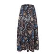 thumbnail image 4 of Fsqjgq Skirt for Women Tennis Trendy Casual Pleated Skirts Maxi Skirts for Women Summer Bohemian Lace Up Floral Print Flowy Long Skirt Female Loose Split Boho Skirt Linen Maxi Skirt Y2K Skirt M, 4 of 5