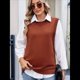 thumbnail image 5 of Suéteres de Punto para Mujer, Cuello Redondo, Lazo, Color Liso, Botones y Abertura Lateral, 2025 Color Caramelo L, 5 of 10