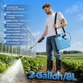thumbnail image 3 of Doulami Battery Powered Sprayer, 2 Gallon Electric Garden Sprayer with 2.5Ah Battery, 4 Nozzles, 3 Adjustable Spray Modes, Water Pump Sprayers with Adjustable Shoulder Strap for Yard, Lawn and Garden, 3 of 10
