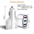 thumbnail image 2 of Quick Charge 3.0 Car Charger 30W 3-Port Car Adapter, QC3.0 Compatible with Galaxy S10 S10e S10+ S9 S8 S7 S6 Edge Plus Note 8 9 10, iSmart Compatible iPhone XS XR X 8 7 Plus, iPad Pro Air Mini and More, 2 of 6