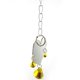 thumbnail image 3 of Heart Shape Single Face Mirror Parrot Bell Toy Pet Bird Mirror Toy Swing Bird Cage Toys With Bell Hanging Cage Toy For Budgie Birds (Random Bell Color, 3 of 3