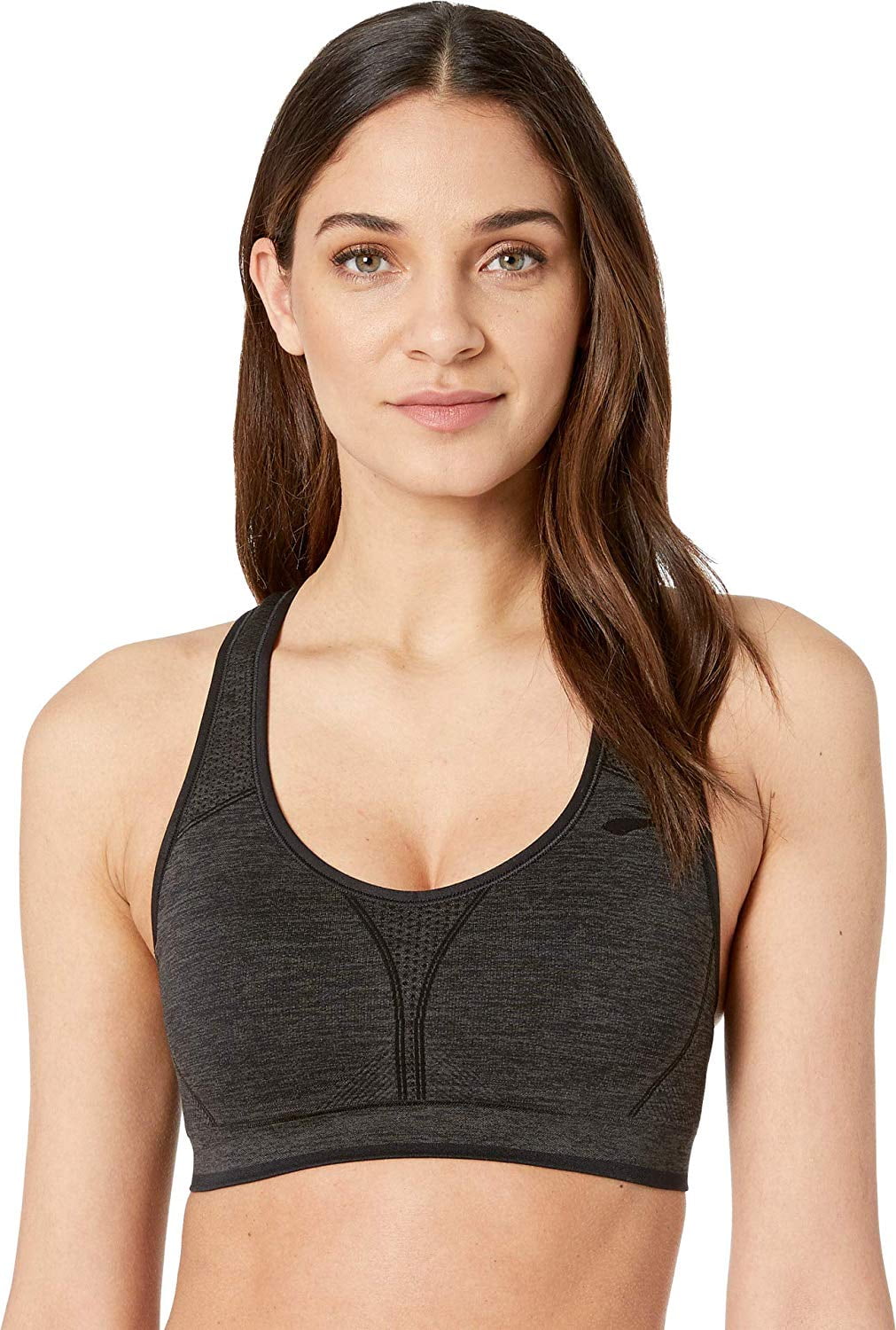 Brooks Brooks Women's JustRight Racer Sports Bra Heather Asphalt