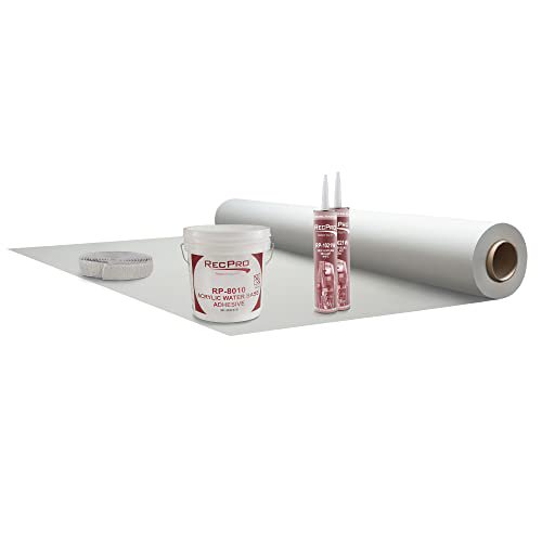 RecPro RV Extreme Duty Rubber Roof Kit | 8.5 Wide | Self Leveling | Butyl Tape | PVC Rubber Roof | Made in USA (5 ft)