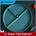 thumbnail image 2 of Food Dish Round Square Home Kitchen Reusable Dinner Plate For Adults Portion Control Diet 3 Compartments Microwave Safe Dark Blue, 2 of 6