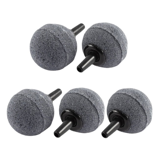 Zhuge Aireador de estanque con piedra difusora de oxígeno de burbujas esféricas de 2 piezas para acuario, utilizado para peceras, baldes y accesorios de bomba de aire, gris (17 mm)