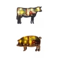 thumbnail image 1 of 2x Animal Adorno de Estatua Estatuilla de Múltiples Capas Macarena Luz nocturna en forma de vaca, 1 of 3
