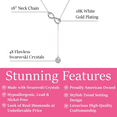 thumbnail image 3 of Cate & Chloe Sonya 18k White Gold Plated Lariat Y-Necklace with Swarovski Crystals Gift for Women, 3 of 9