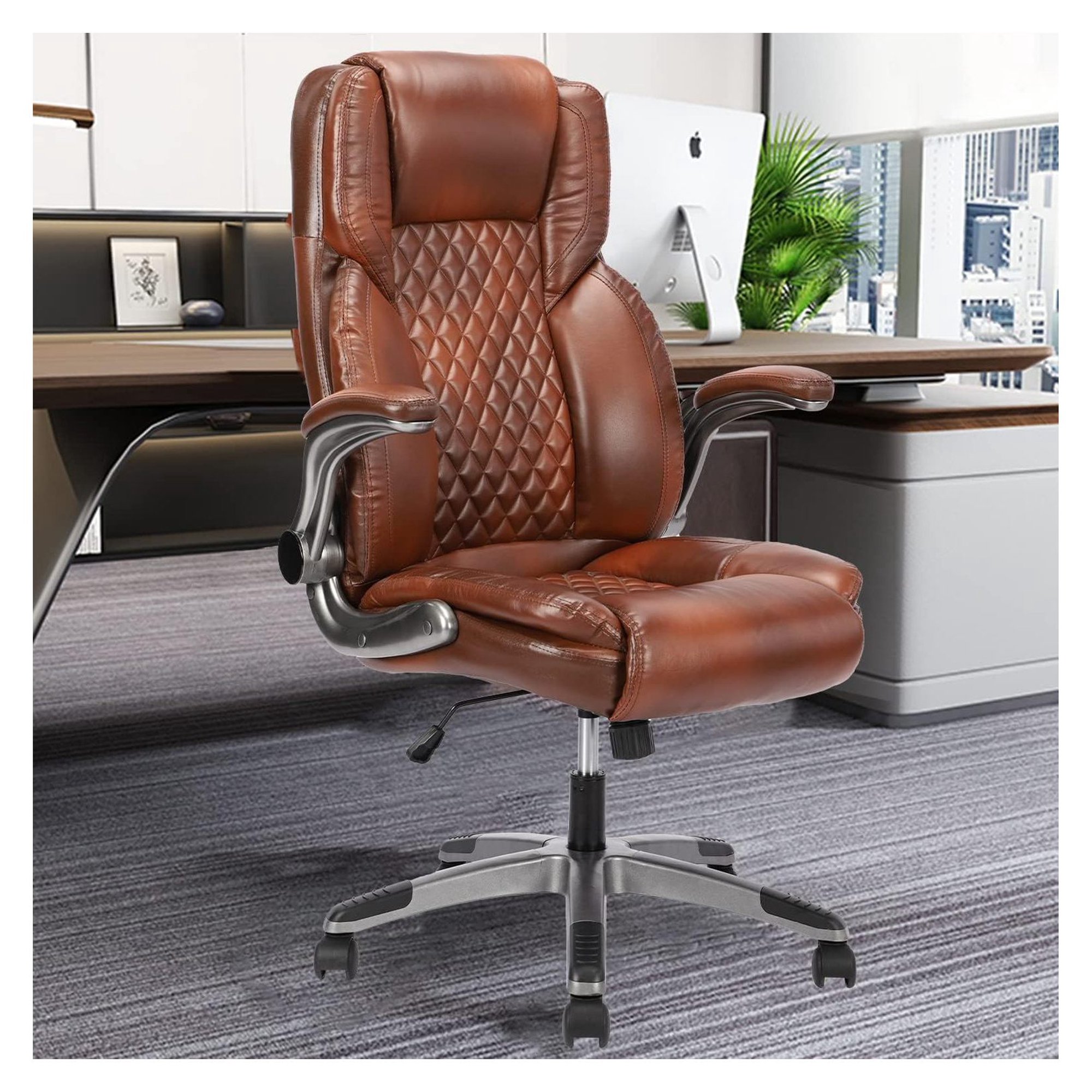 brown leather executive office chair product