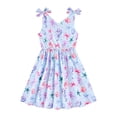thumbnail image 2 of WOYY Girls Ocean Graphic Tank Dress Kids Casual Bow-Tie Straps A Line Midi Dress, 2 of 5
