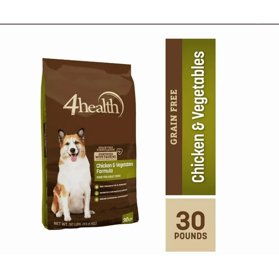4health Grain Free Adult Chicken and Vegetables Formula Dry Dog Food 30 lb