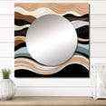 thumbnail image 1 of Designart "Line Art Elegance in Teal and Black I" Abstract Shapes Square Mirror For Wall Decor - Large Teal Square Printed Wall Mirror Art - Wall Mounted Square Large Mirror, 1 of 5