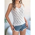 thumbnail image 4 of Womens Summer Crochet Tank Tops Knit Sleeveless Scoop Neck Sweater Vest Boho Hollow Out Cover Ups White L, 4 of 9