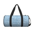 thumbnail image 2 of YFYANG Large Capacity Canvas Gym Bag for Men and Women, Blue Branch Texture Round Portable Travel Bags for Sports Fitness, 2 of 8