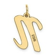 thumbnail image 3 of 14k Yellow Gold Large Script Letter N Initial Charm Pendant, 3 of 4