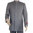 thumbnail image 3 of Men Apollo King Banded Collarless suit Mandarin 5 Hidden Button Pastor AG53 Gray, 3 of 9