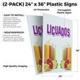 thumbnail image 2 of Licuados (2-PACK) 24" x 36" Plastic Signs | Sign Insert 4mm Corrugated Plastic Signs Storefront Window Poster, 2 of 2