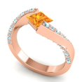 thumbnail image 2 of 1.20 Carat Natural Diamond Citrine & Aquamarine Gemstone Beautiful Bridal Ring for Ladies Solid 18K Rose Gold Size 5.5 by Diamond-Capitals, 2 of 8