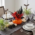thumbnail image 4 of Fall Artificial Pumpkin Floral Centerpiece with Sunflowers and Skull for Mantel, Table and Halloween Thanksgiving Decor, Harvest Celebration, Table Accent, 4 of 6