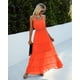 thumbnail image 3 of Vestido de Playa Maxi PRETTYGARDEN XL Naranja sin Mangas, 3 of 4