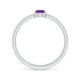 thumbnail image 2 of ANGARA Natural 0.33 Ct. Amethyst with Diamond Classic Stackable Ring in 14K White Gold for Women (Ring Size: 11.5), 2 of 9