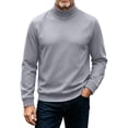 thumbnail image 6 of Mens Turtleneck Sweatshirt Long Sleeve Warm Regular Fit Casual Fall Winter Pullover Tops Gray XL, 6 of 9