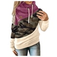thumbnail image 3 of pxiakgy Sweat à Capuche long Manches Décontracté Contraste camouflage pour Femmes hotpink 3TG, 3 of 3