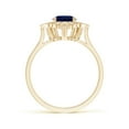 thumbnail image 2 of ANGARA Natural 1.55 Ct Sapphire Engagement Ring with Floral Halo in 14K Yellow Gold for Women (Size-8x6mm) | September Birthstone, Anniversary, Jewelry Gift for Women | Natural Sapphire Ring, 2 of 8